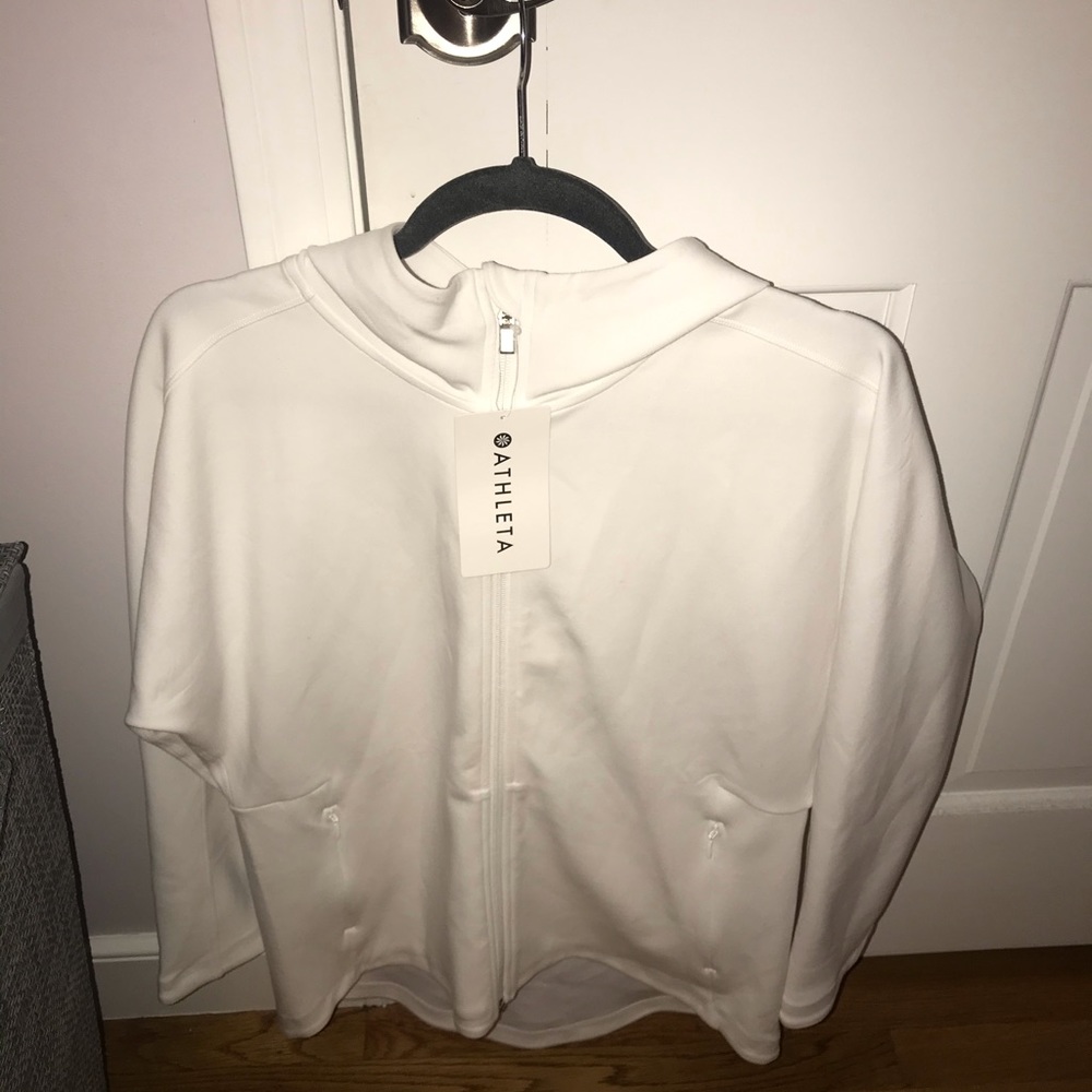 Athleta white zip up sweatshirt